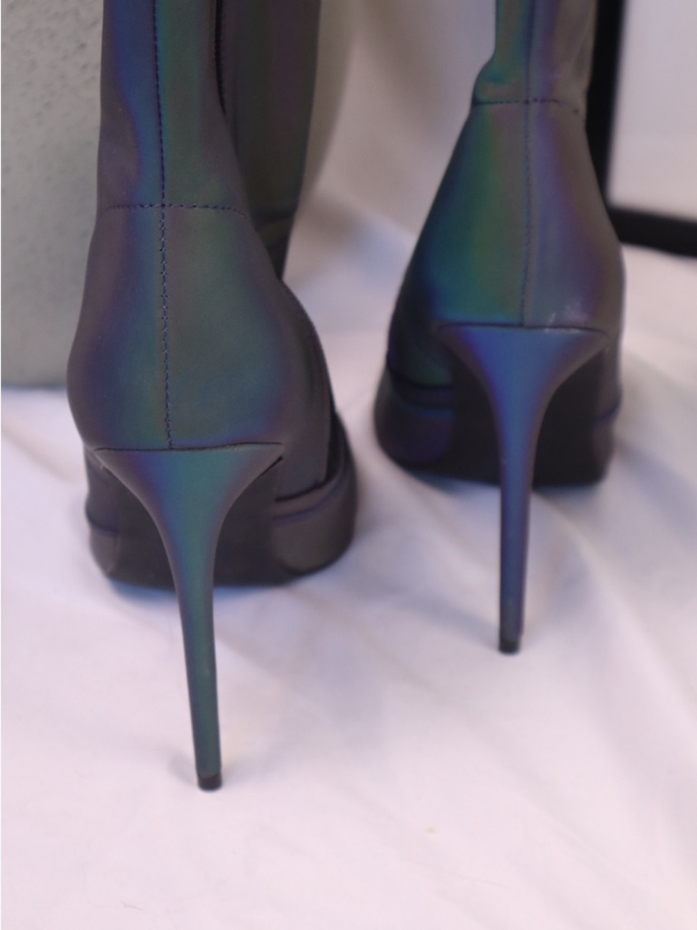 Steve Madden Iridescent Pointed-Toe Stiletto Ankle Boots - Party Glam - Picture 5 of 6